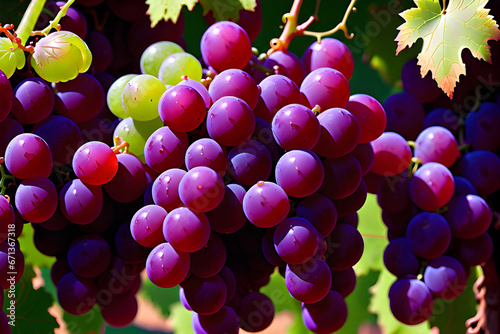 grapes on vine. Generative AI.