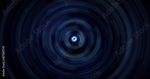 Abstract background of bright blue glowing energy magic radial circles of spiral tunnels made of lines