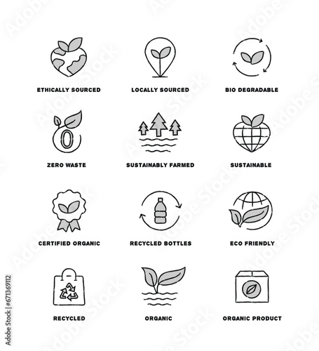 Sustainable and Eco Friendly Products. Discover eco conscious goods with our icons, from ethically sourced to zero waste. Browse sustainable, environmentally friendly options.