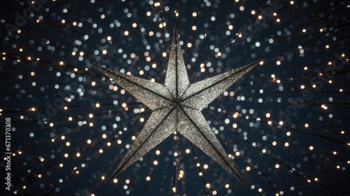 Festive Star Shape in Dark Evening