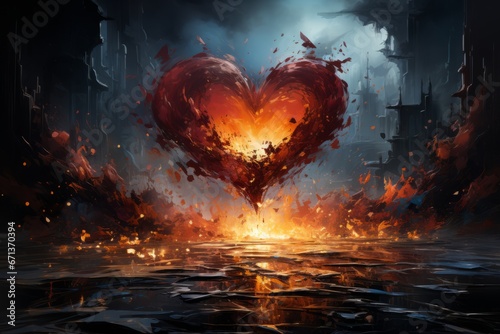 Heart romantic artwork love and passion emotional