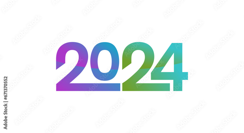 Creative gradient text 2024 new year design Creative gradient text 2024 new year design