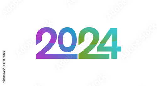 Creative gradient text 2024 new year design