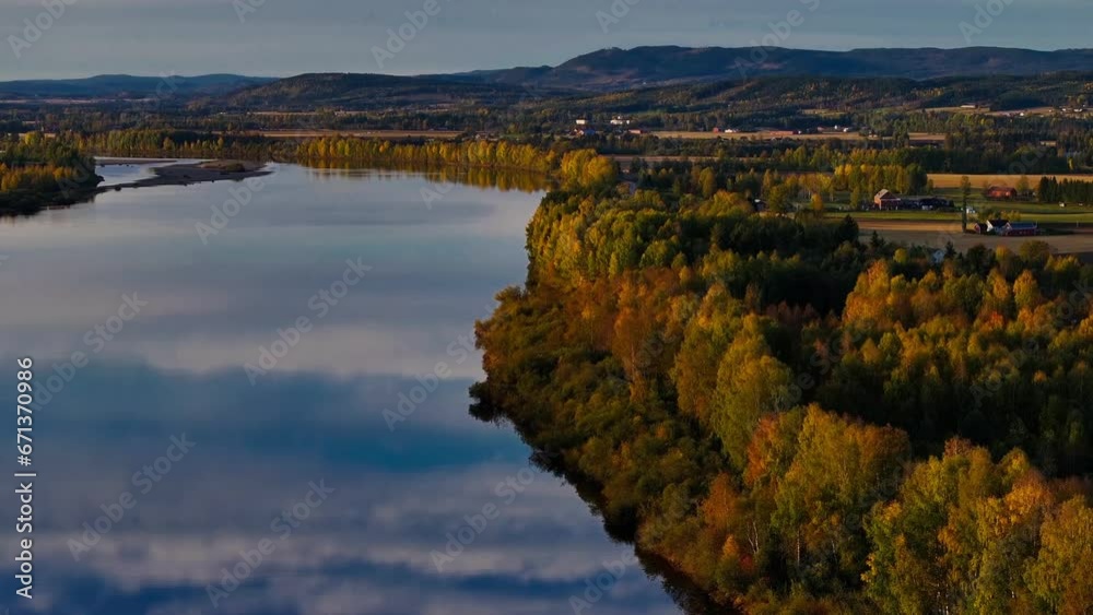 Drone view over Lake Willoughby South Beach at the Notch House in Westmore, Vermont, USA Drone view over Lake Willoughby South Beach at the Notch House in Westmore, Vermont, USA