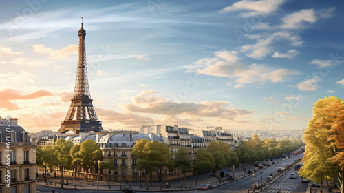 Eiffel tour and Paris cityscape © Rimsha