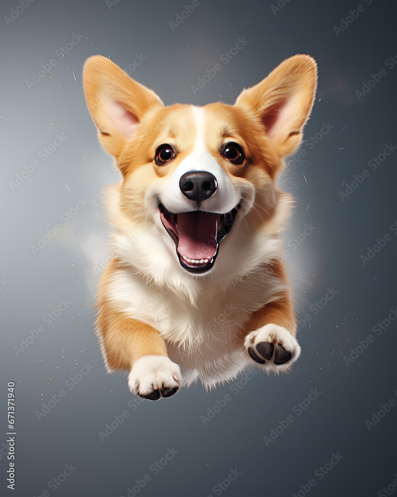 A cute happy corgi