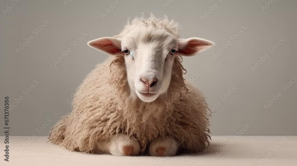 Obraz premium Eid al Adha Animal for sacrifice and Celebrations of Traditionla Islamic Yearly Festival, with colorful Background and Space for Text