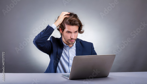 Disappointment in Business: Businessman Reads Email