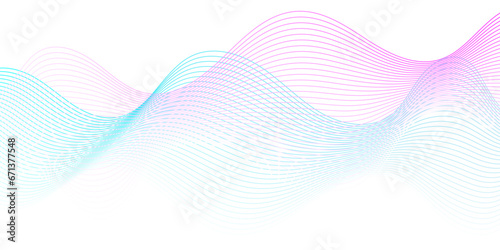 Seamless Abstract pink and blue smooth wave lines element swoosh speed wave lines modern stream background. Abstract wave line for banner, template, wallpaper background with wave design. © MdLothfor
