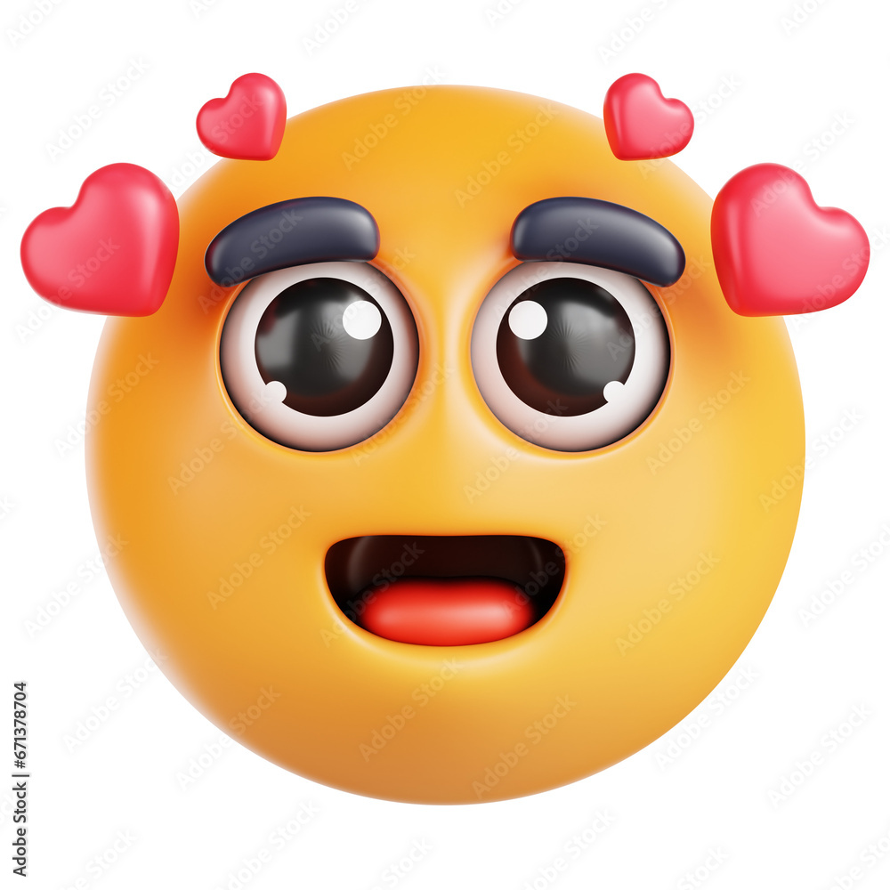 Falling In Love Emoji 3d Icon Design