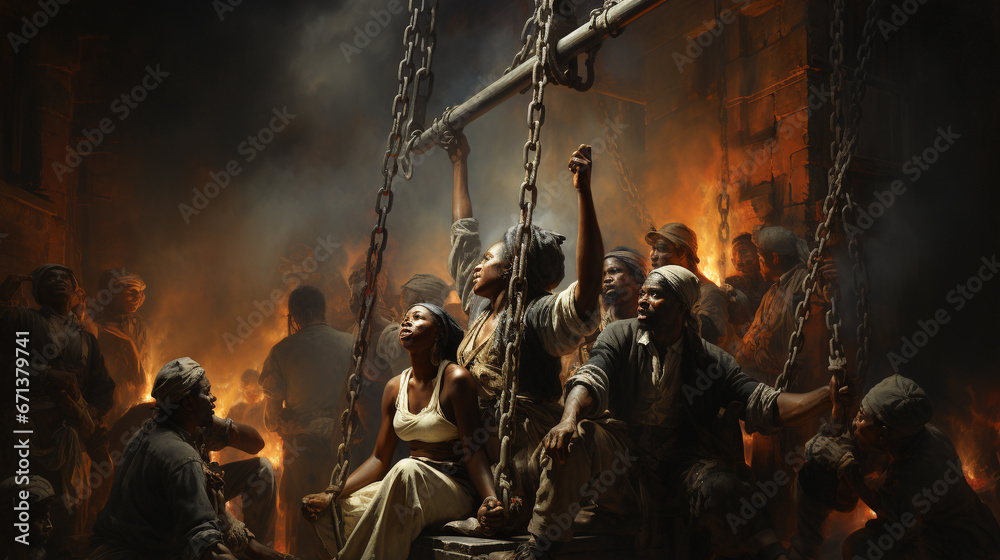 Warning of Trade and Abolition of Slavery - obrazy, fototapety, plakaty 