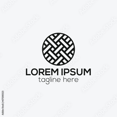 Fashionable textile fabric logo and weaving logo design isolated vector template 