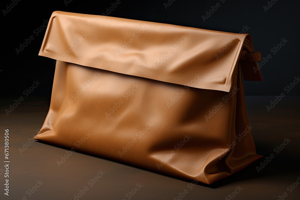 Obraz premium Empty Brown Paper Bag, a Classic and Timeless Packaging Solution