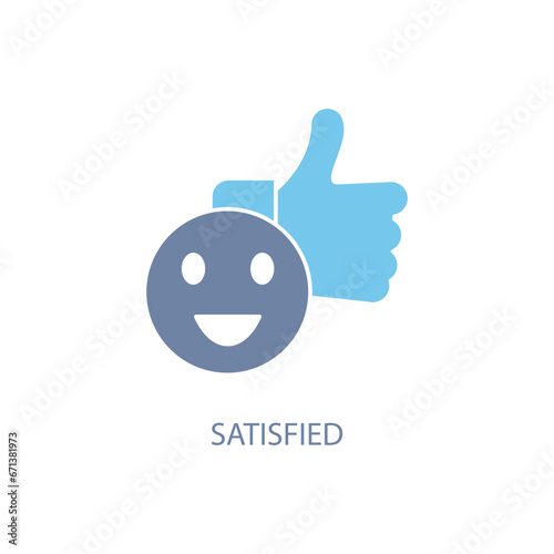 Satisfied concept line icon. Simple element illustration.Satisfied concept outline symbol design.