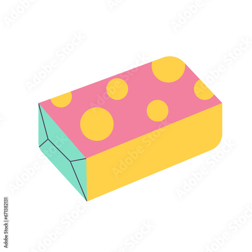 Bubblegum from 90s. Chewing gum in packaging. Flat cartoon vector illustration isolated on a white background.