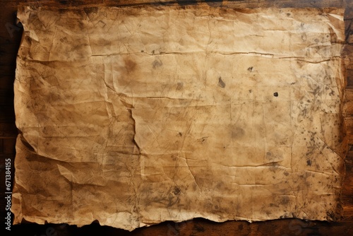 Old sheet of simple papyrus from Egypt on a black background photo
