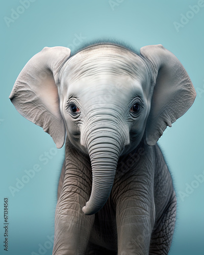 A cute little elephant on an isolated clean background