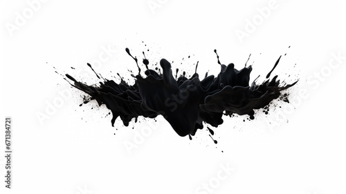 black liquid splash isolated on white background