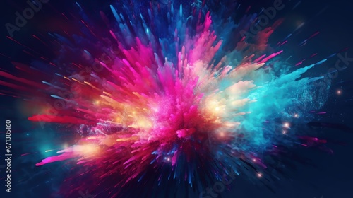 Explosion of colored particles