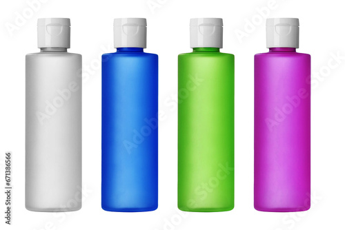 Collection of cosmetic bottles isolated