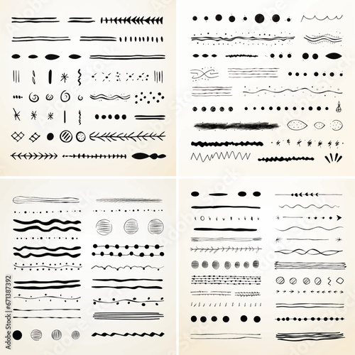 straight ornamental draw ink painting stroke ribbon curve sketch doodle wave wedding border brush