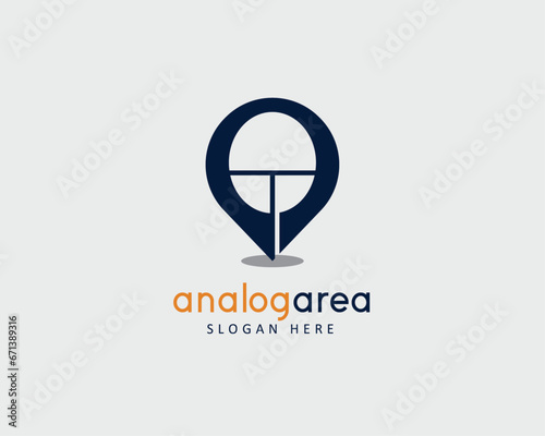 Analog Pin location logo design template Map pointer icon Location symbol