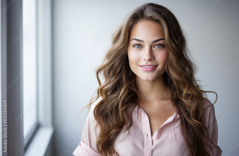 Portrait of a young beautiful woman with long hair Portrait of a young beautiful woman with long hair