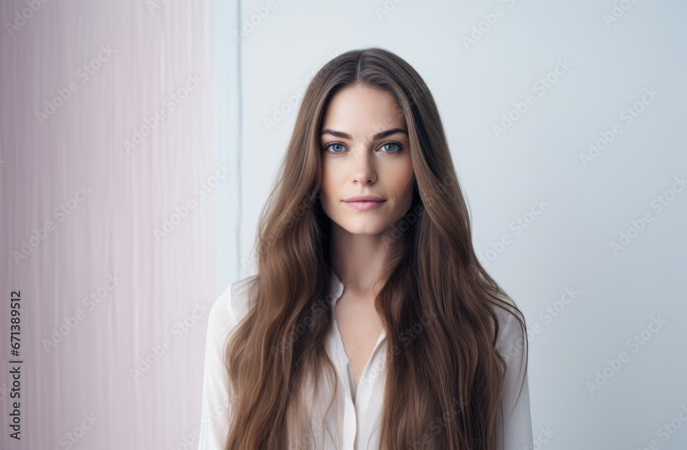 Portrait of a young beautiful woman with long hair Portrait of a young beautiful woman with long hair