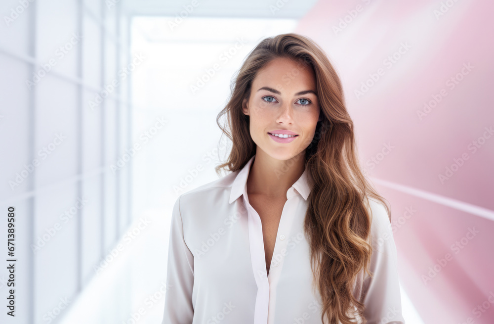 Portrait of a young beautiful woman with long hair Portrait of a young beautiful woman with long hair