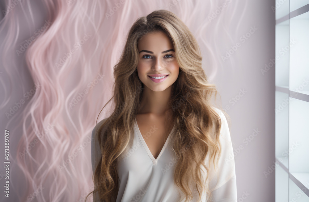 Portrait of a young beautiful woman with long hair Portrait of a young beautiful woman with long hair
