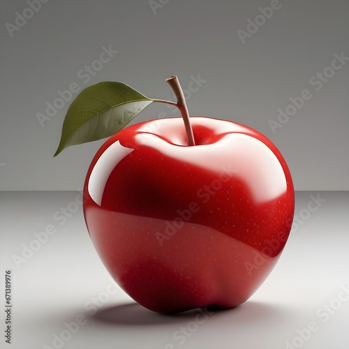 Vibrant Elegance The Minimalist Red Apple Generative AI




