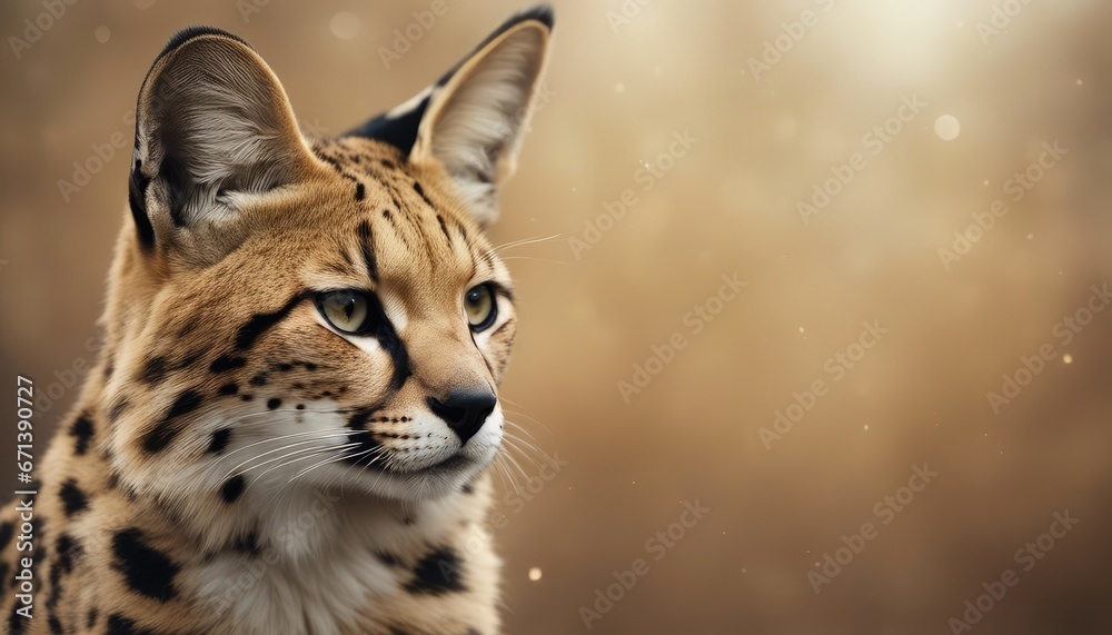 Fototapeta premium Serval Photography Stock Photos cinematic, wildlife, serval, Big Cat, for home decor, wall art, posters, game pad, canvas, wallpaper