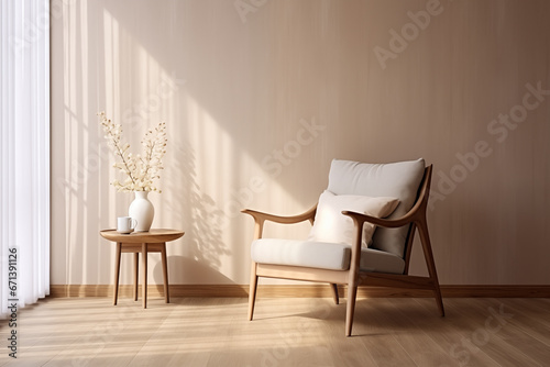 Modern Elegance - Sunlit Room with Cozy Chair and Decor