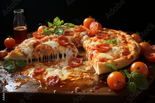 Pizza delicious slice cheesy goodness mouthwatering