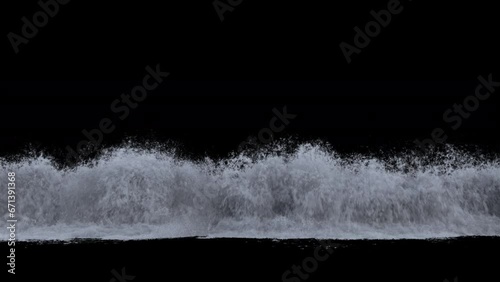 Powerful tsunami wave. Slow motion of a big sea or ocean surf wave crashing background footage, motion graphics, overlay 4K drag-and-drop editing software blending modes