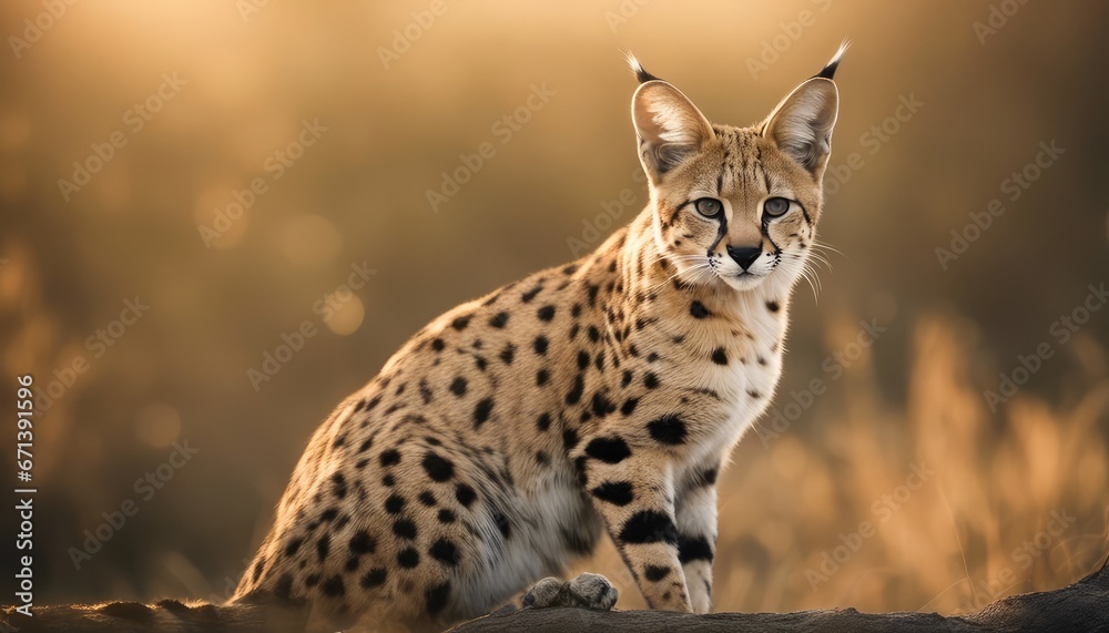 Fototapeta premium Serval Photography Stock Photos cinematic, wildlife, serval, Big Cat, for home decor, wall art, posters, game pad, canvas, wallpaper