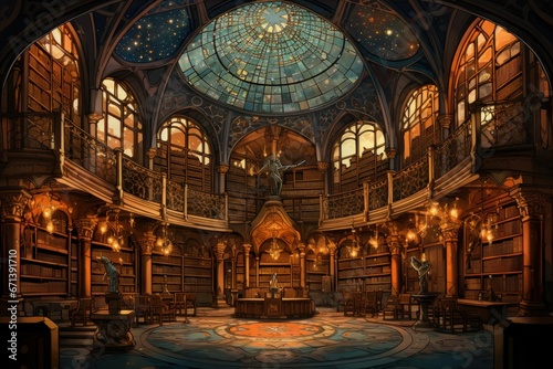 Ancient Celestial Libraries - Generative AI photo