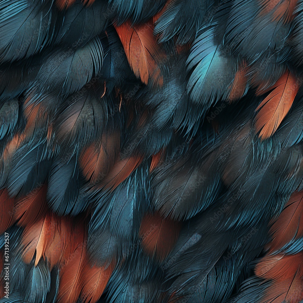 Fototapeta premium High-resolution image of burnt feathers, seamless image