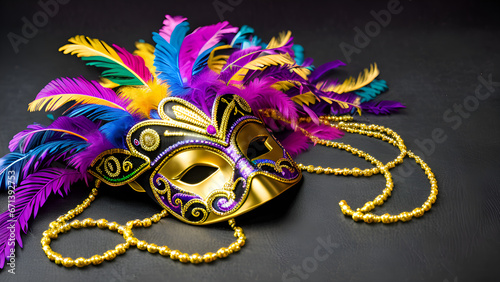 Carnival mask on black background