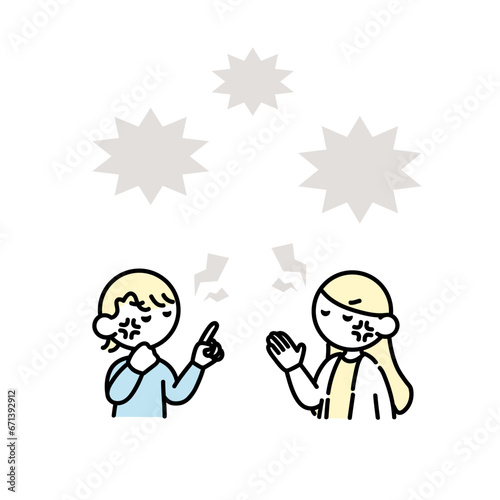 喧嘩をする夫婦