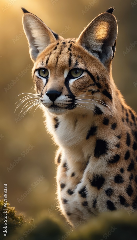 Serval Photography Stock Photos cinematic, wildlife, serval, Big Cat, for home decor, wall art, posters, game pad, canvas, wallpaper