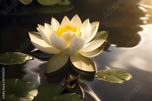 A beautiful pink lotus in water