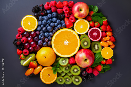 Aesthetic composition of different fruits and vegetables 1
