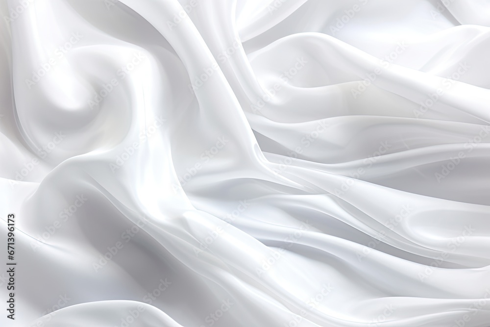 Abstract Soft Waves of White Fabric: Future 3D Illustration Abstract Soft Waves of White Fabric: Future 3D Illustration