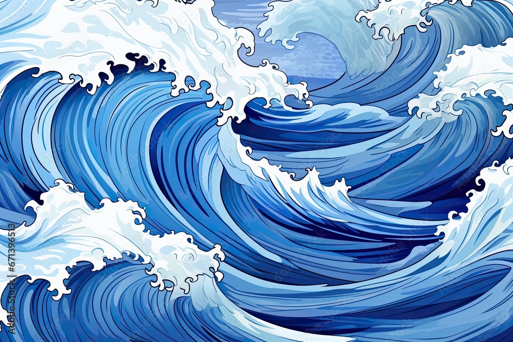 Blue Wave Abstract: Unique Patterned Background