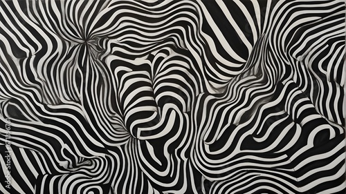 Dynamic Monochrome Intricate Abstraction in Black and White Generative AI     