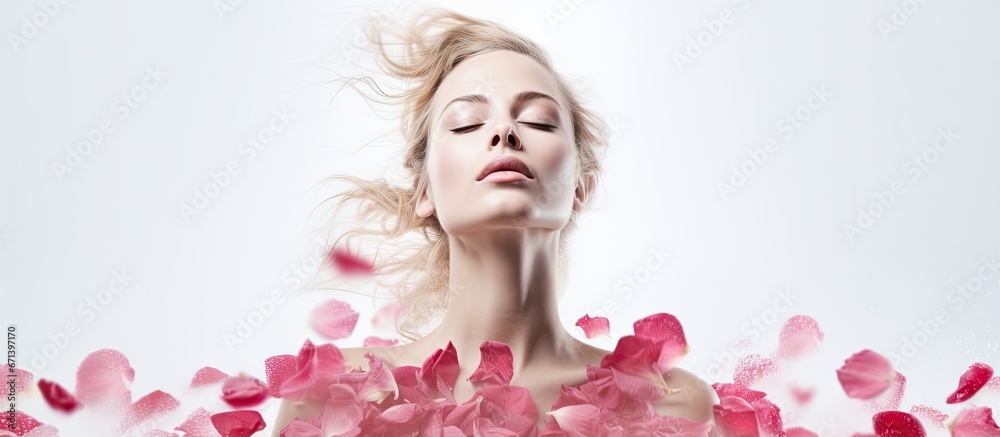 Womans portrait with roses