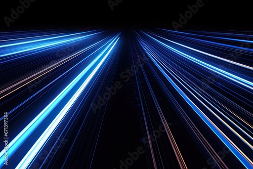 Digital Trails with Blue Light and Stripes over Black Background