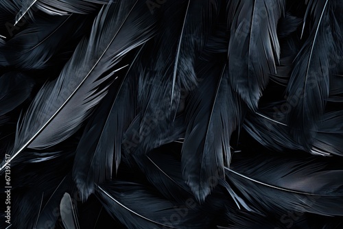 Feathers of the Night: Abstract Black Feather Background Image