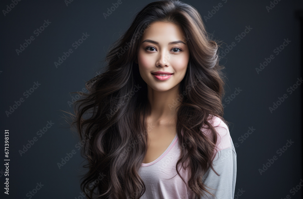 Portrait of a young beautiful Asian woman with long hair Portrait of a young beautiful Asian woman with long hair